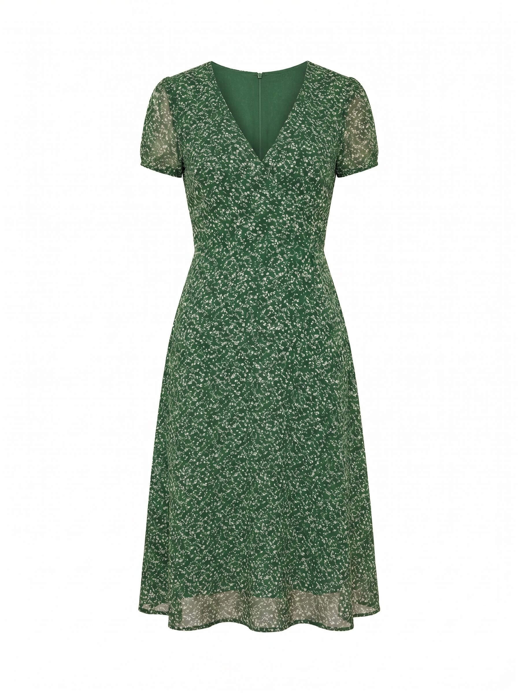 Damen A-Linien Kleid – Elegantes V-Ausschnitt Midi Kleid