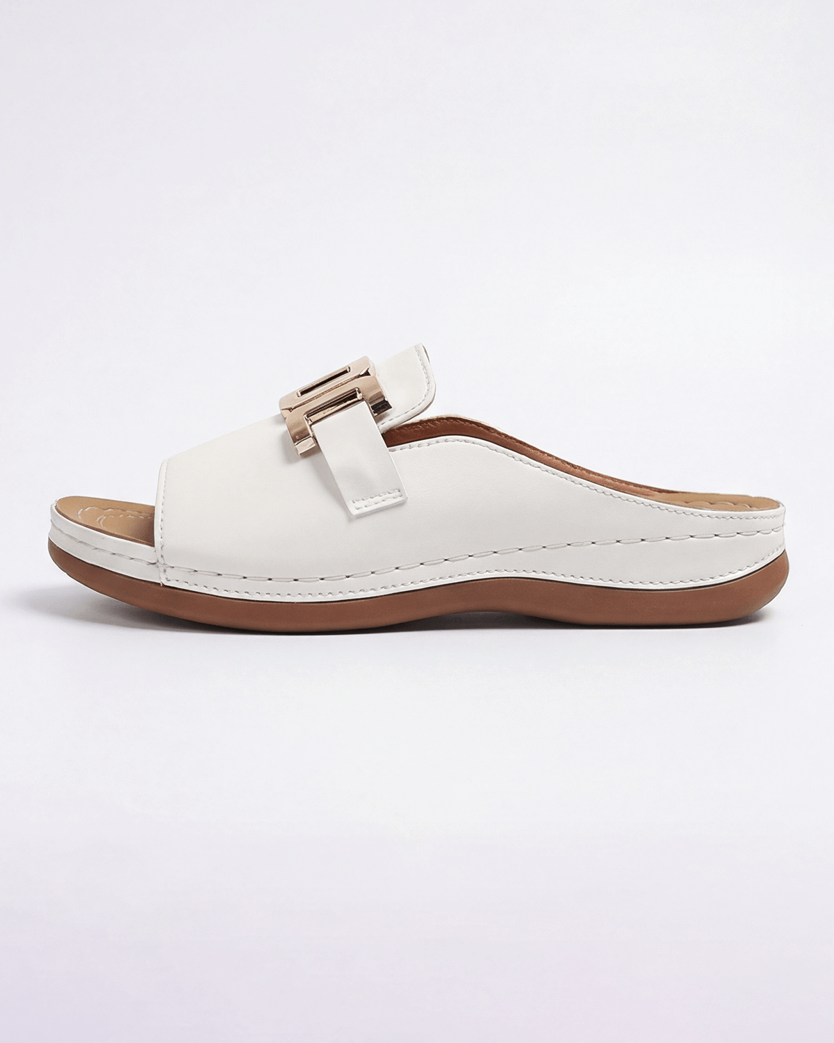 Damen Slides mit Goldketten-Detail
