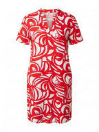 Damen-Hemdkleid mit abstraktem Print und Taschen