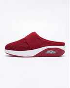 Damen Mule-Sneaker mit Stretchriemen – Slipper in Strickoptik