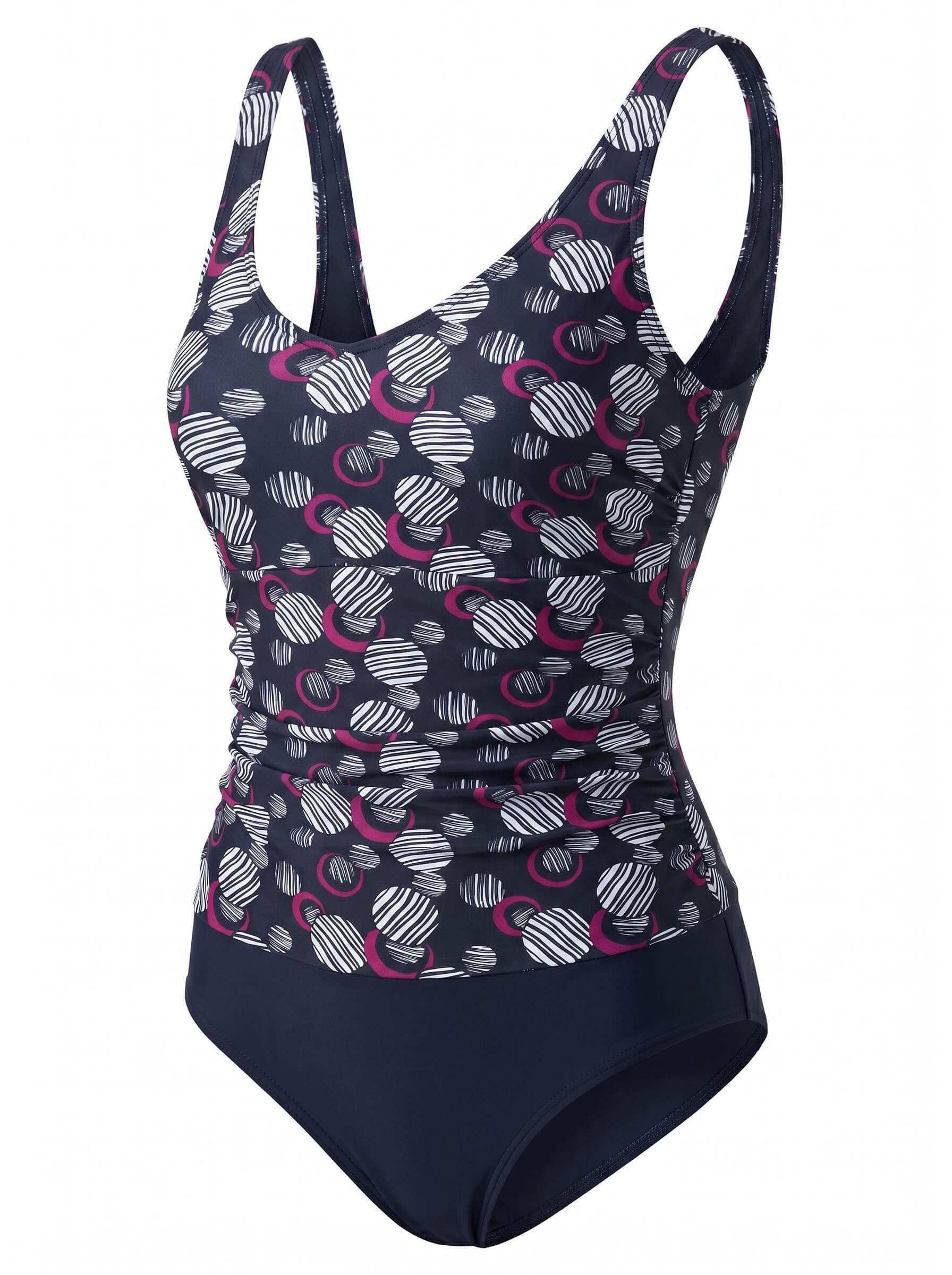 Damen-Badeanzug mit Print und V-Ausschnitt