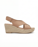 Damen Keilsandalen mit Plateau und Espadrille-Crisscross-Design