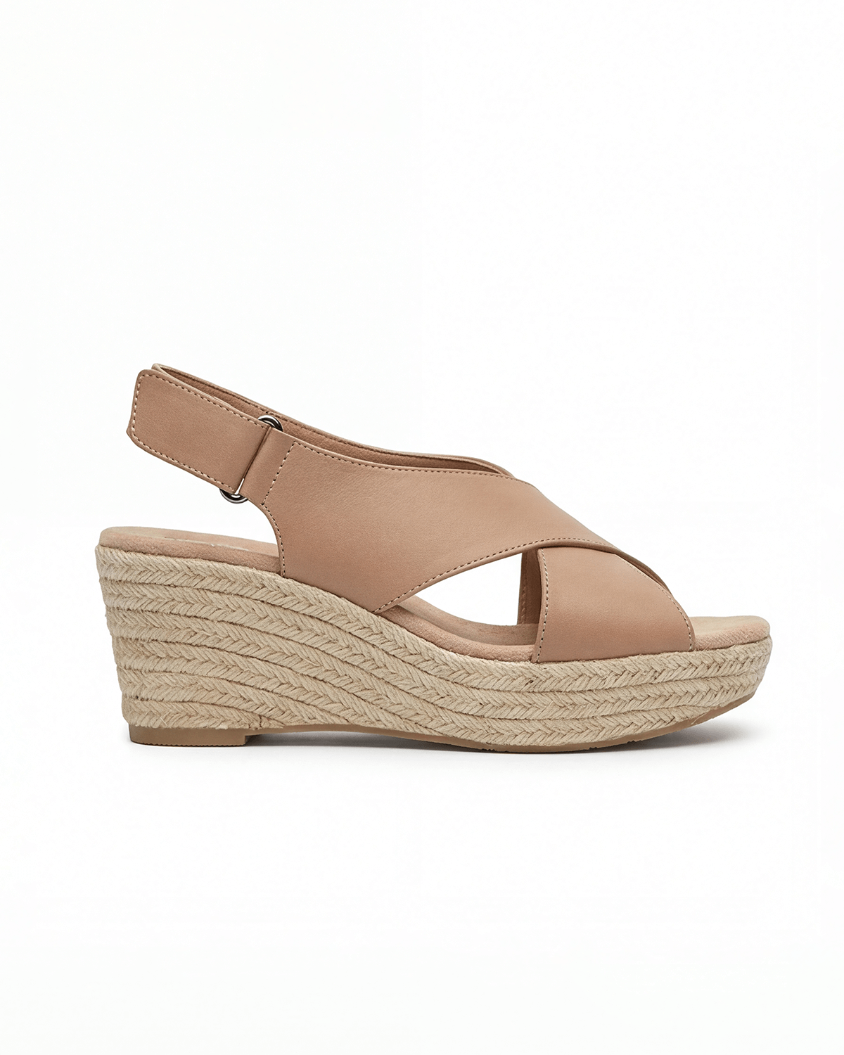 Damen Keilsandalen mit Plateau und Espadrille-Crisscross-Design