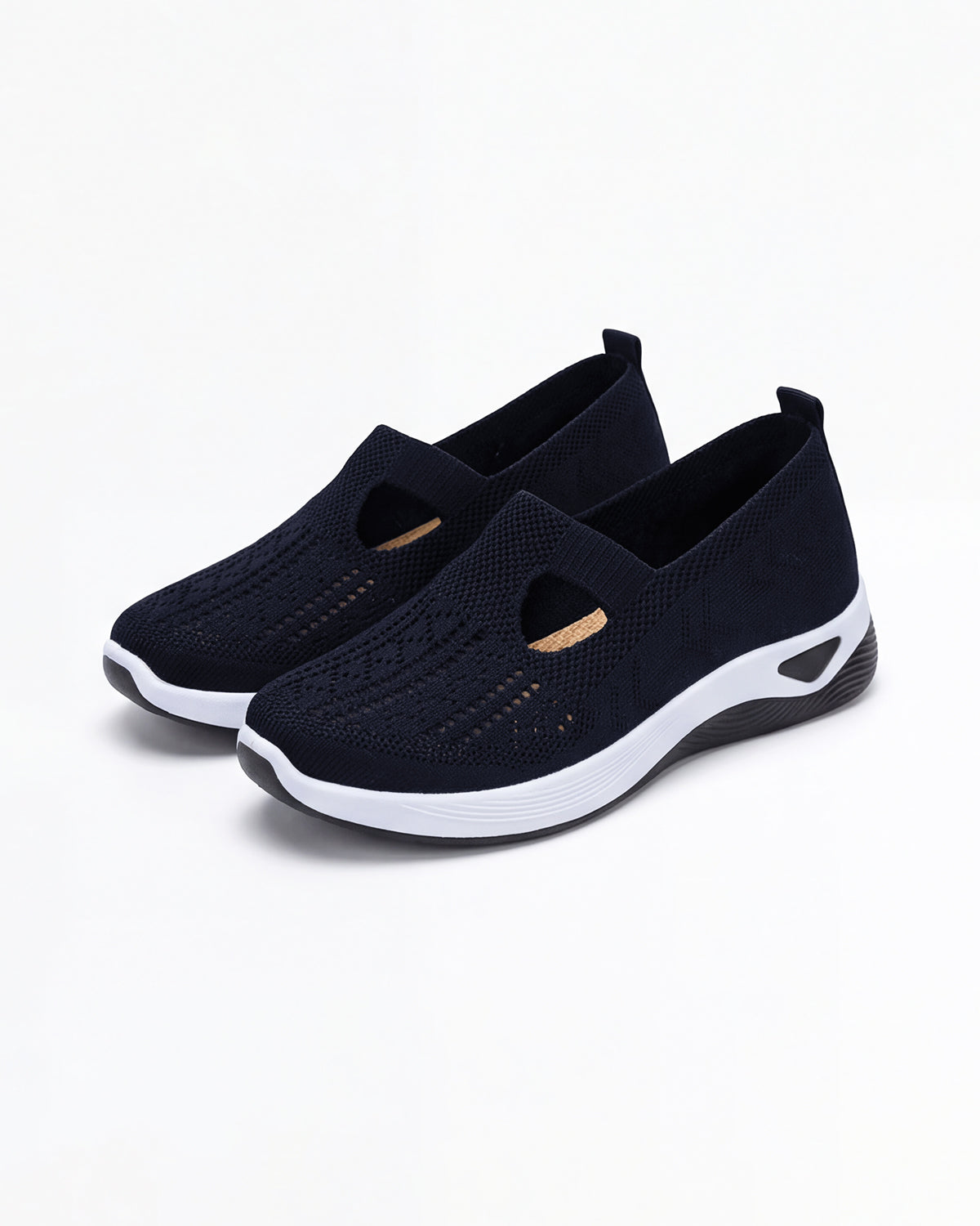 Damen Freizeit-Sneaker – Knit Slip-On mit Cutouts