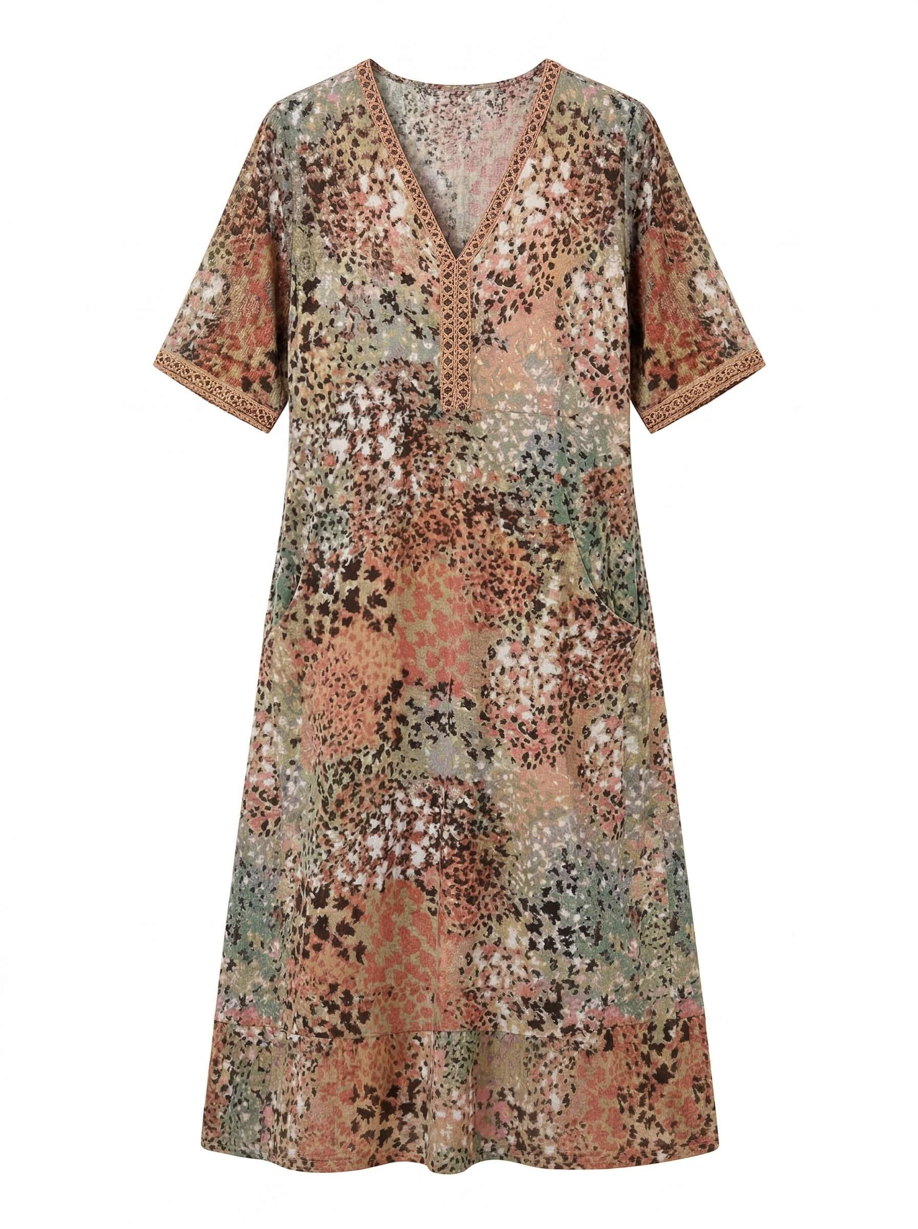 Damen-Midikleid mit Lebendigem Print – Elegant & Feminin