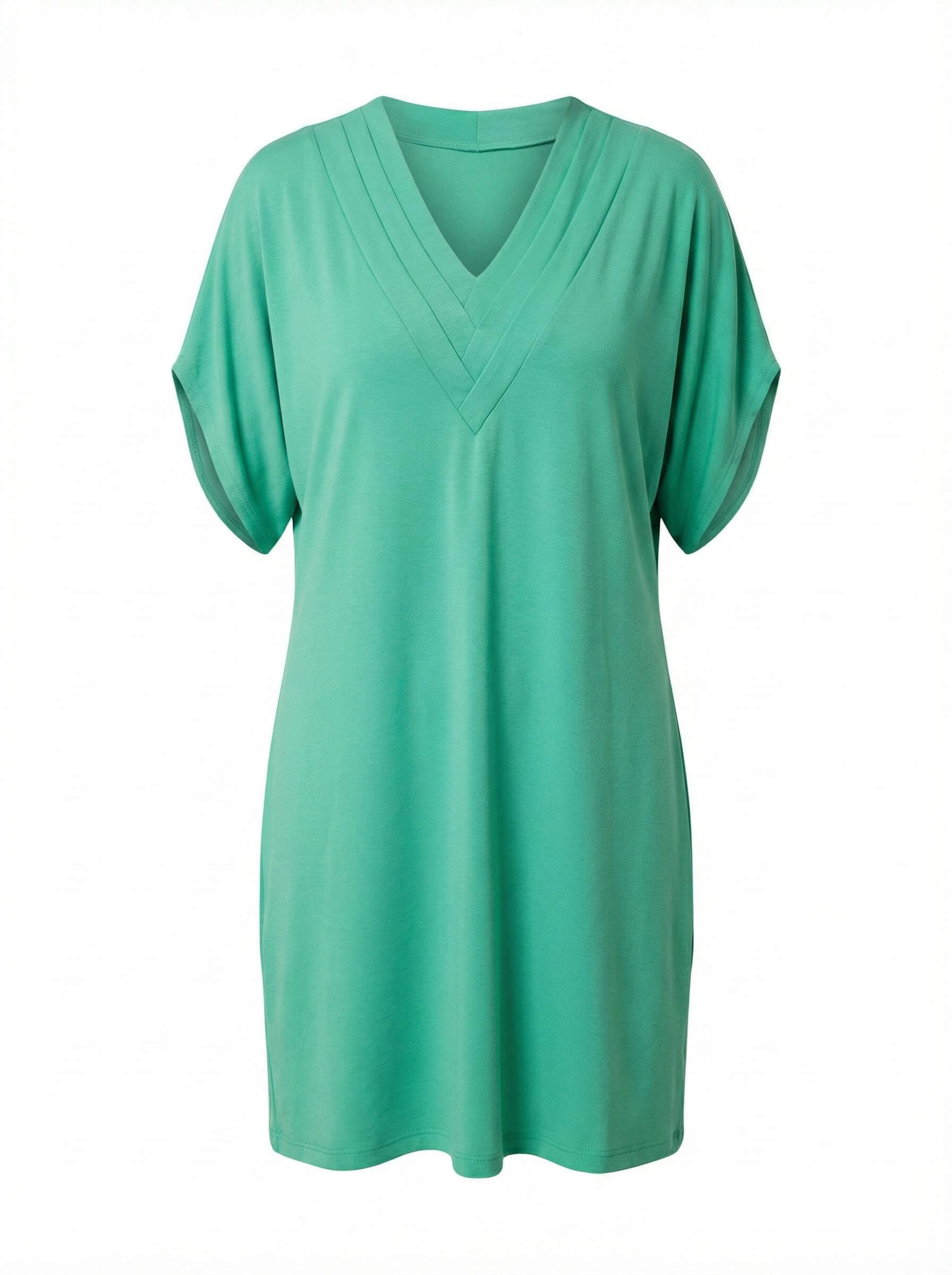 Elegantes Damenkleid mit V-Ausschnitt und kaschierender Passform