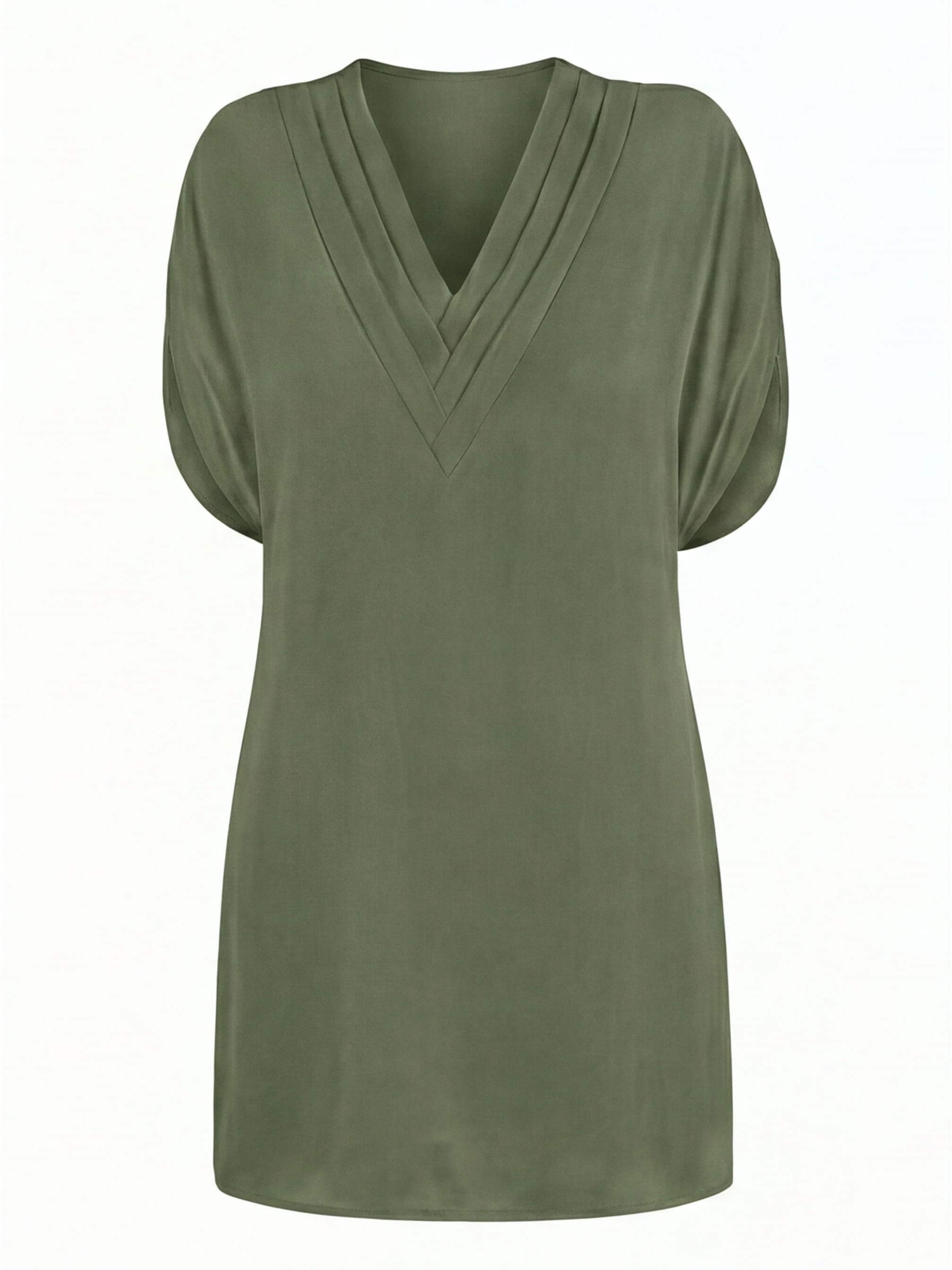Drapiertes Damen-Minikleid mit V-Ausschnitt