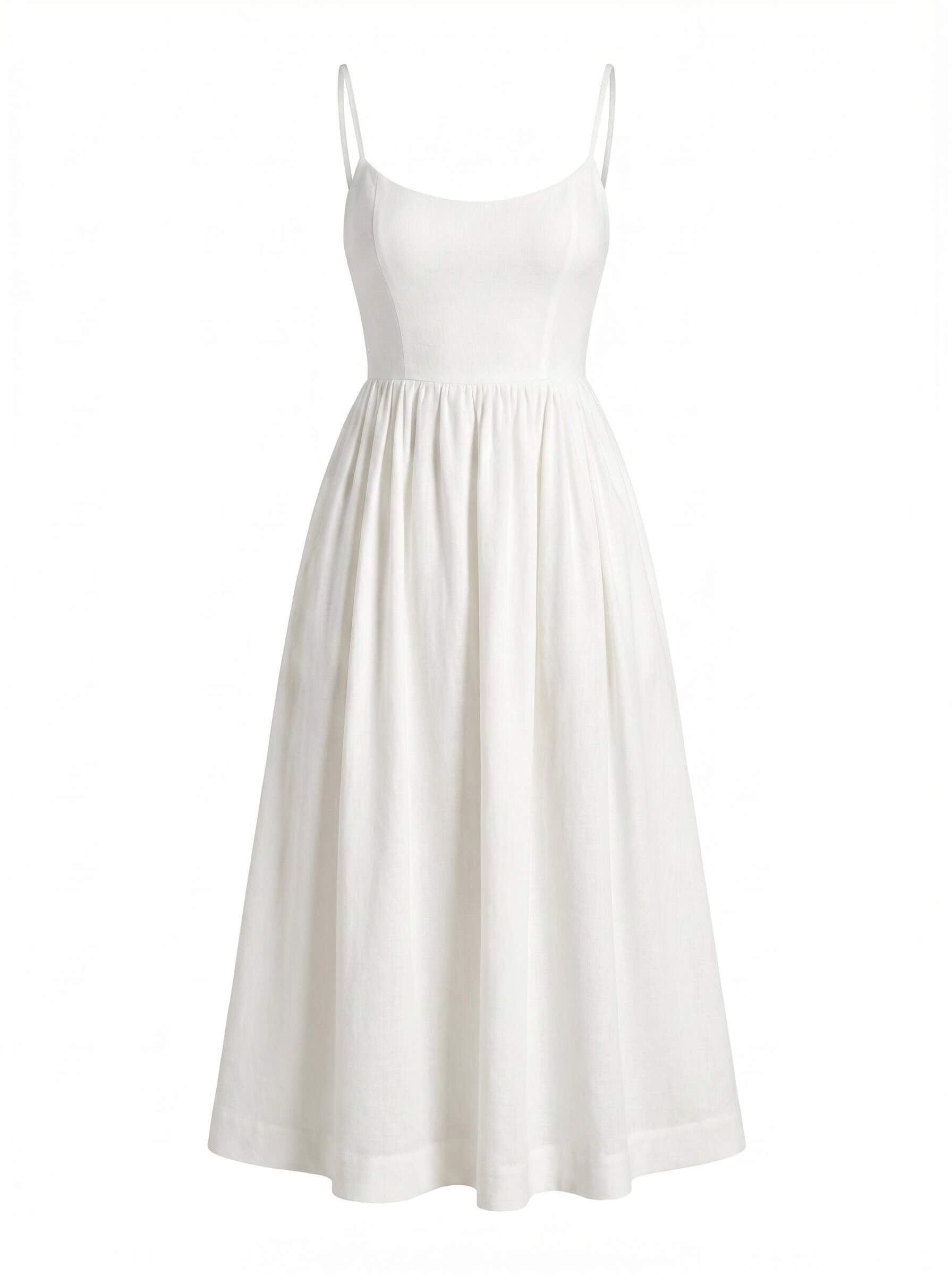 Damen Midi Kleid mit Dünnen Trägern – Fließende Eleganz für Jeden Tag