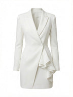 Damen Blazer Mini Kleid – Taillierter Schnitt & Rüschen-Detail