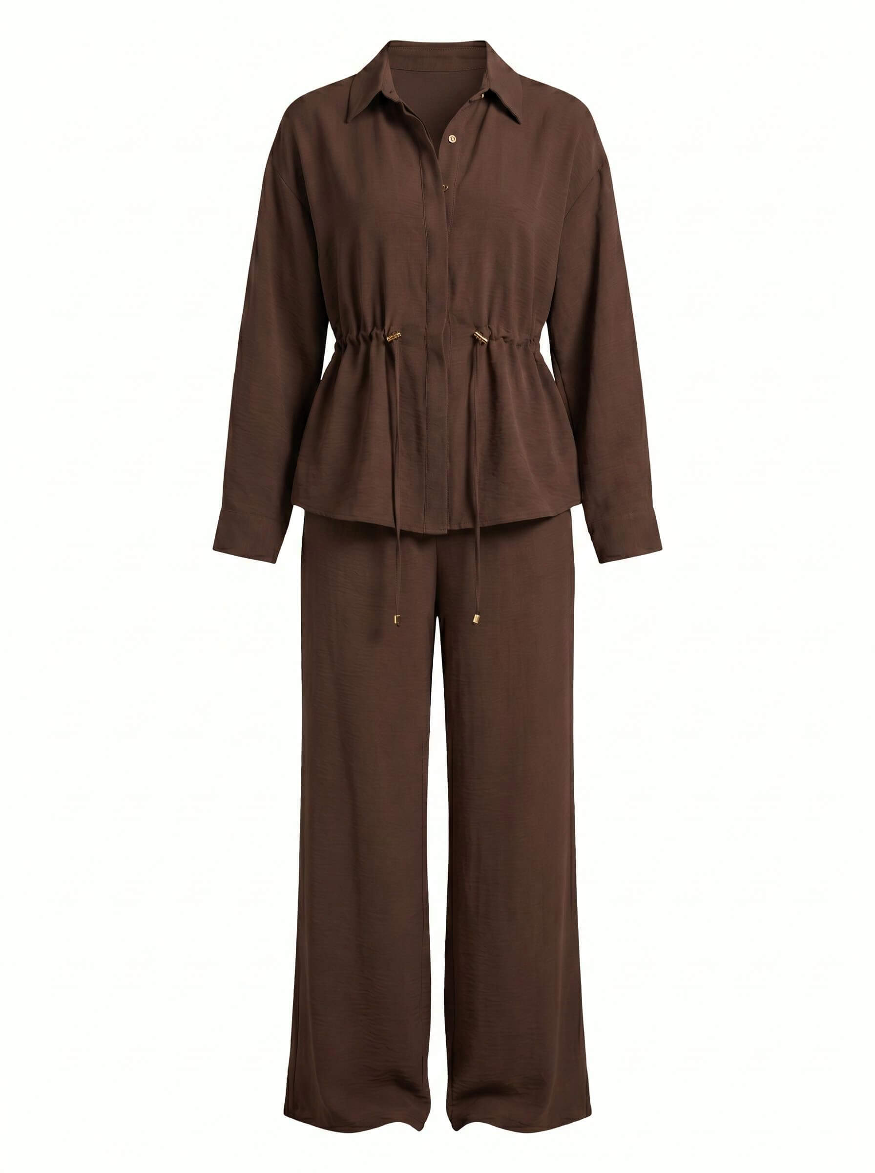 Damen-Set mit Hemd und Hose mit weitem Bein