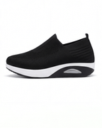 Damen Keil-Sneaker – Slipper in Strickoptik - Orthopädisch