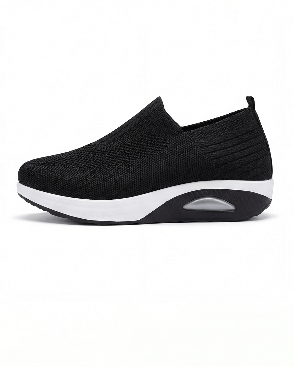 Damen Keil-Sneaker – Slipper in Strickoptik - Orthopädisch