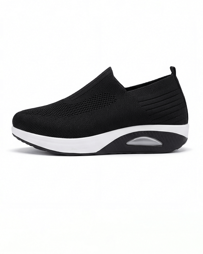 Damen Keil-Sneaker – Slipper in Strickoptik - Orthopädisch