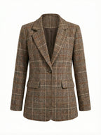 Damen Karierter Blazer – Taillierte Passform & Zeitlose Eleganz