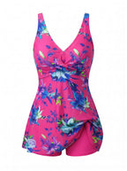 Damen-Badeanzug mit Blumenmuster und Volantdetail