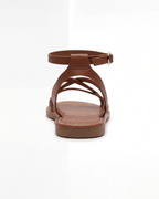 Damen Flache Sandalen – Überkreuzte Riemen mit Knöchelriemen