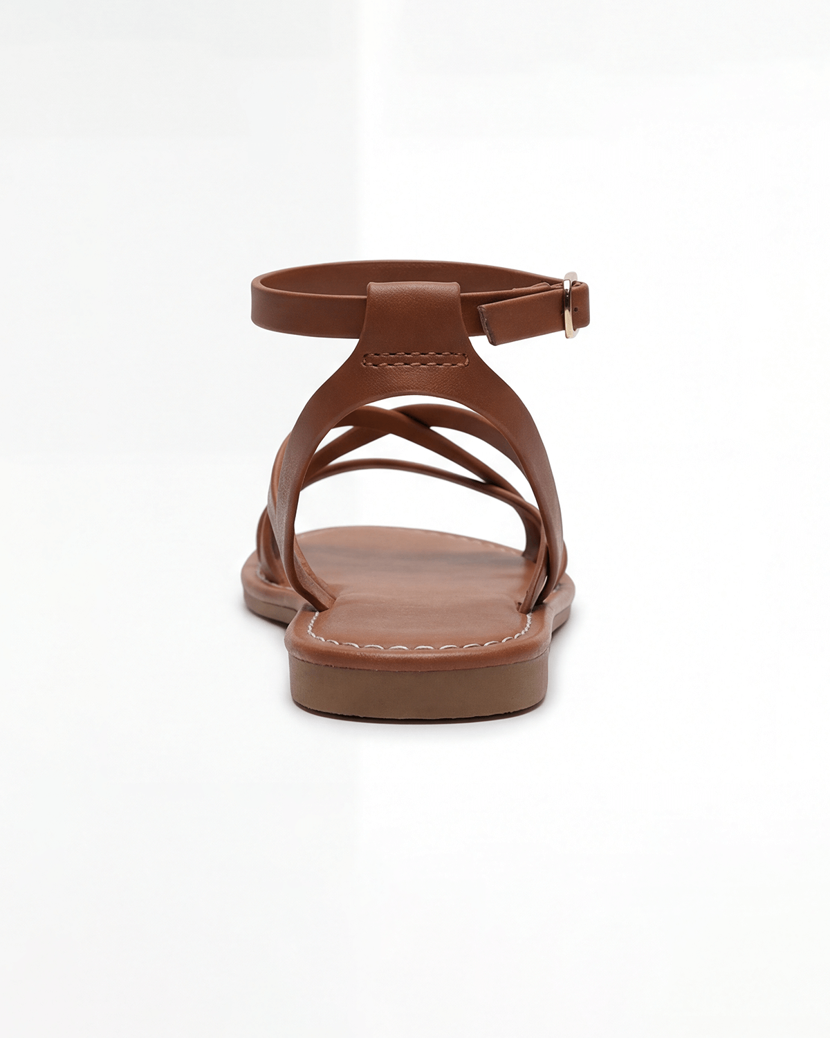 Damen Flache Sandalen – Überkreuzte Riemen mit Knöchelriemen