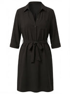 Damen Kleid – Lässiges Hemdblusenkleid für Tag und Abend