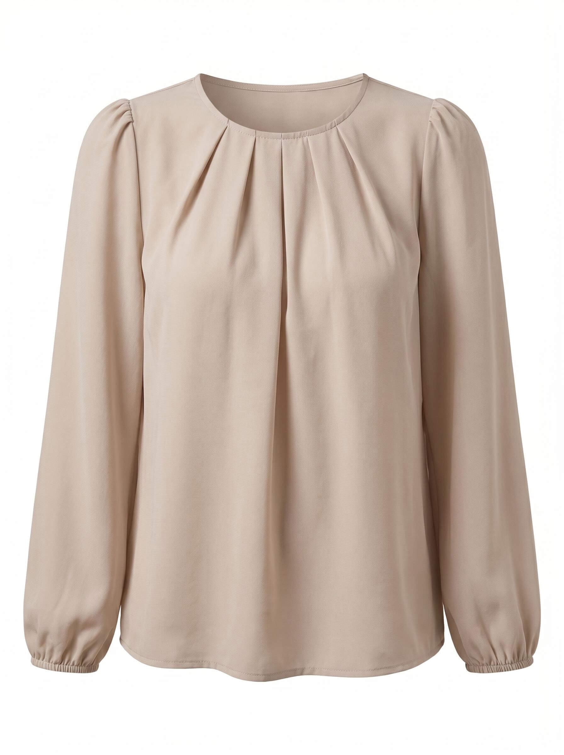 Damenbluse – Plissierte Bluse mit Puffärmeln