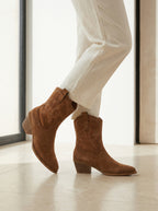 Savannah Wildleder Cowboy Ankle Boots