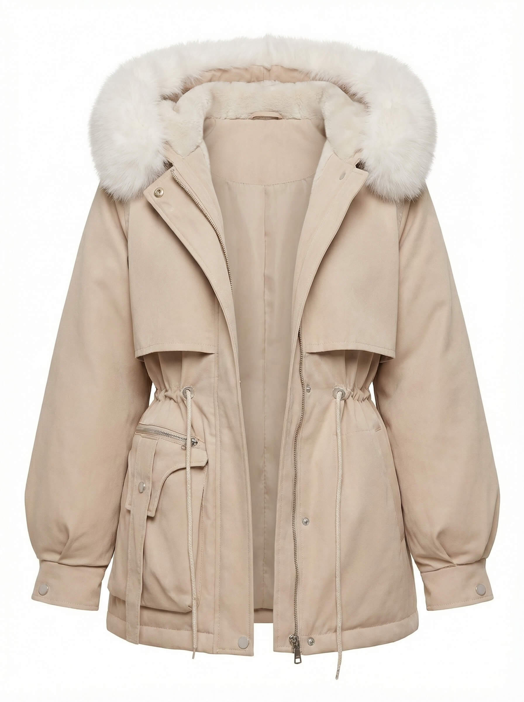 Damen Daunenjacke mit abnehmbarem Kragen