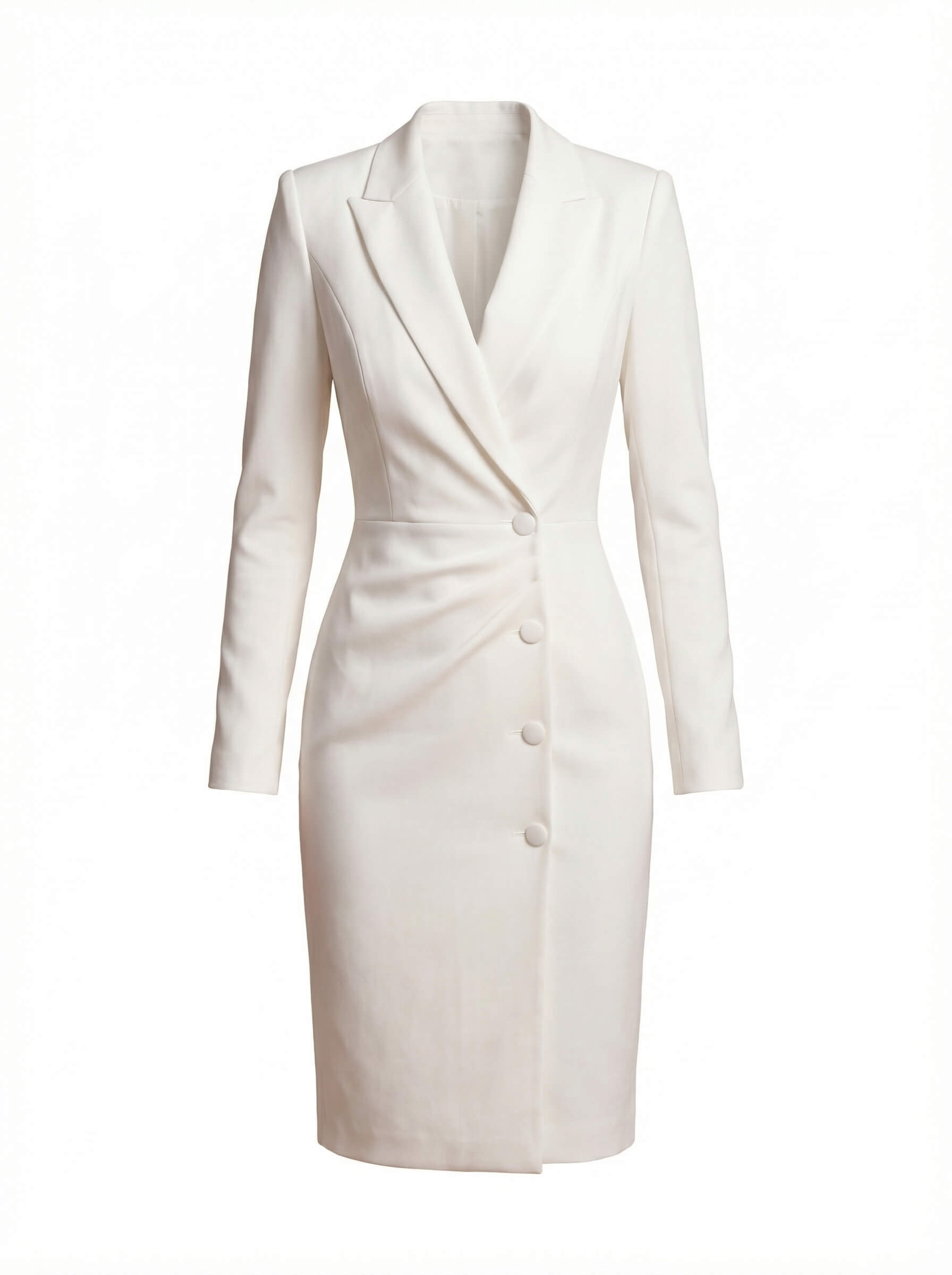 Elegantes Damenkleid mit Reverskragen – Knie-Länge