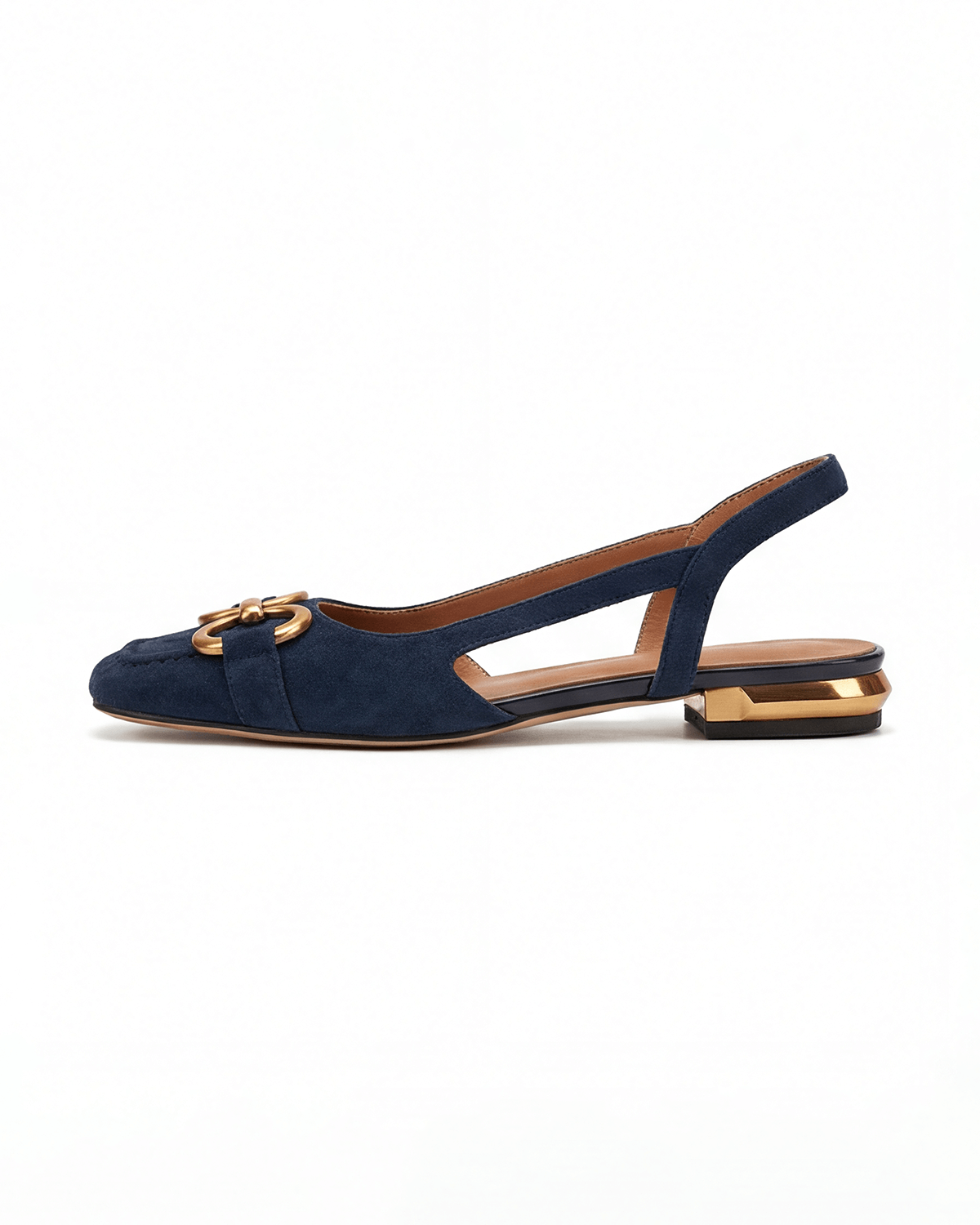 Damen Slingback-Ballerinas mit goldener Kette