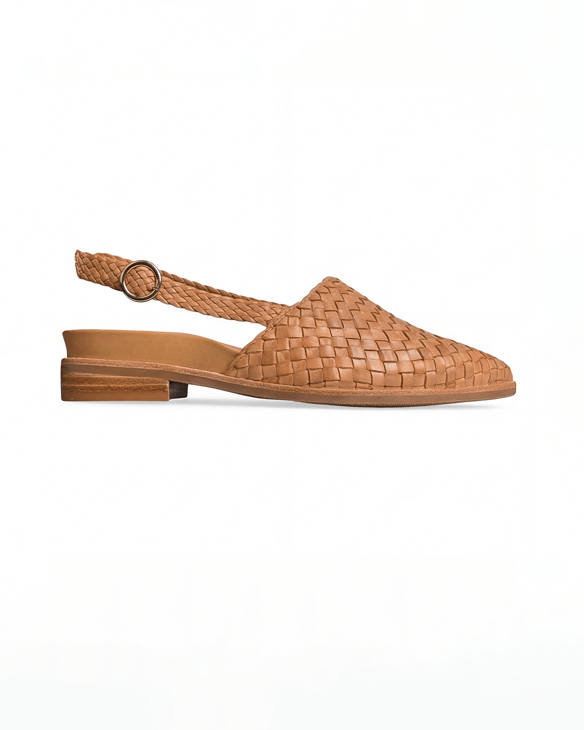 Damen Slingback-Ballerinas – Geflochtene Optik mit spitzer Kappe