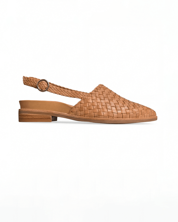 Damen Slingback-Ballerinas – Geflochtene Optik mit spitzer Kappe