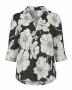 Damen Bluse mit Blumenmuster – Knopfleiste