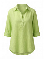 Damenbluse mit Kragen und Knopfdetails
