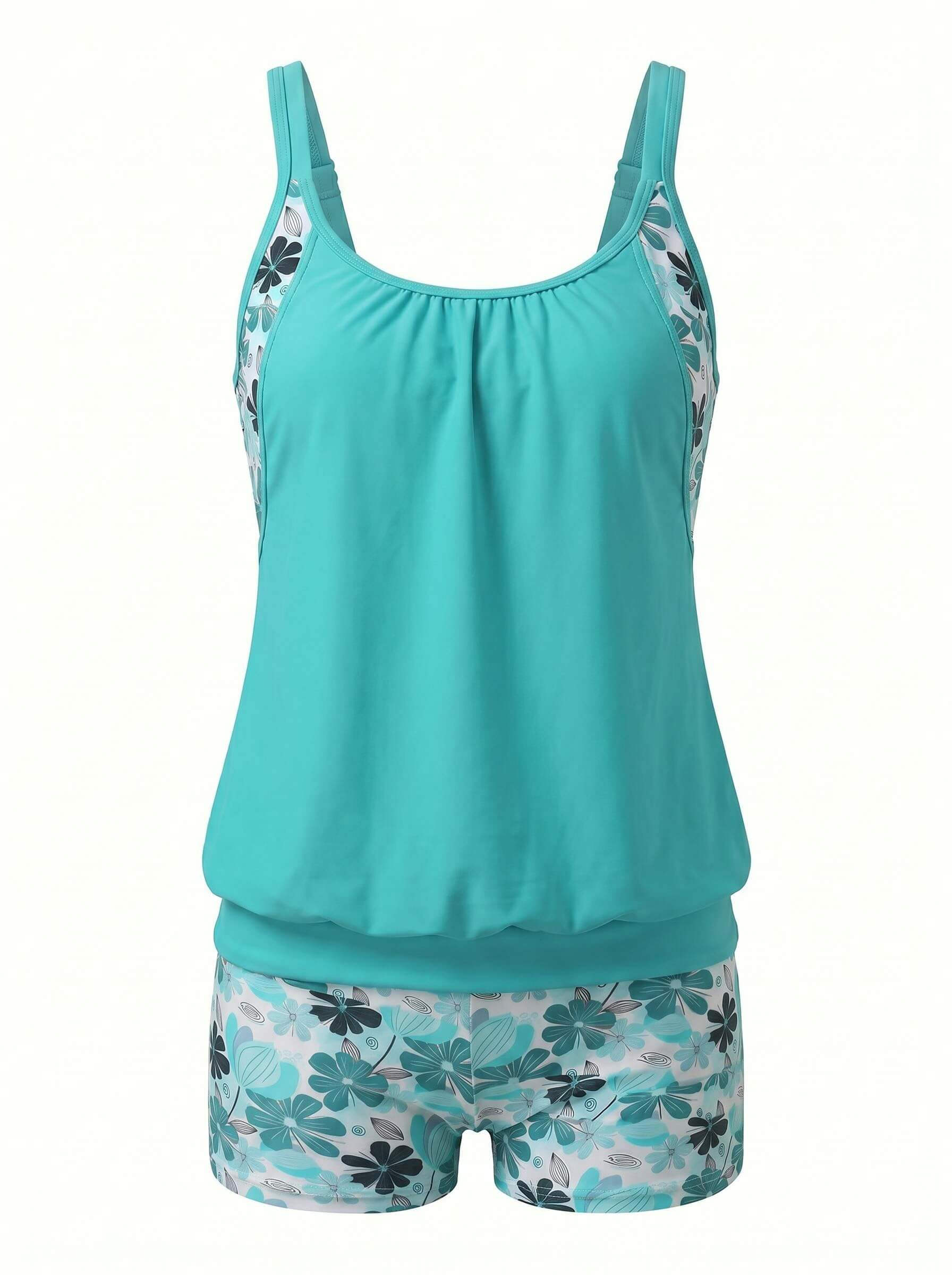 Damen-Tankini-Set mit Blumenmuster und Boyshort