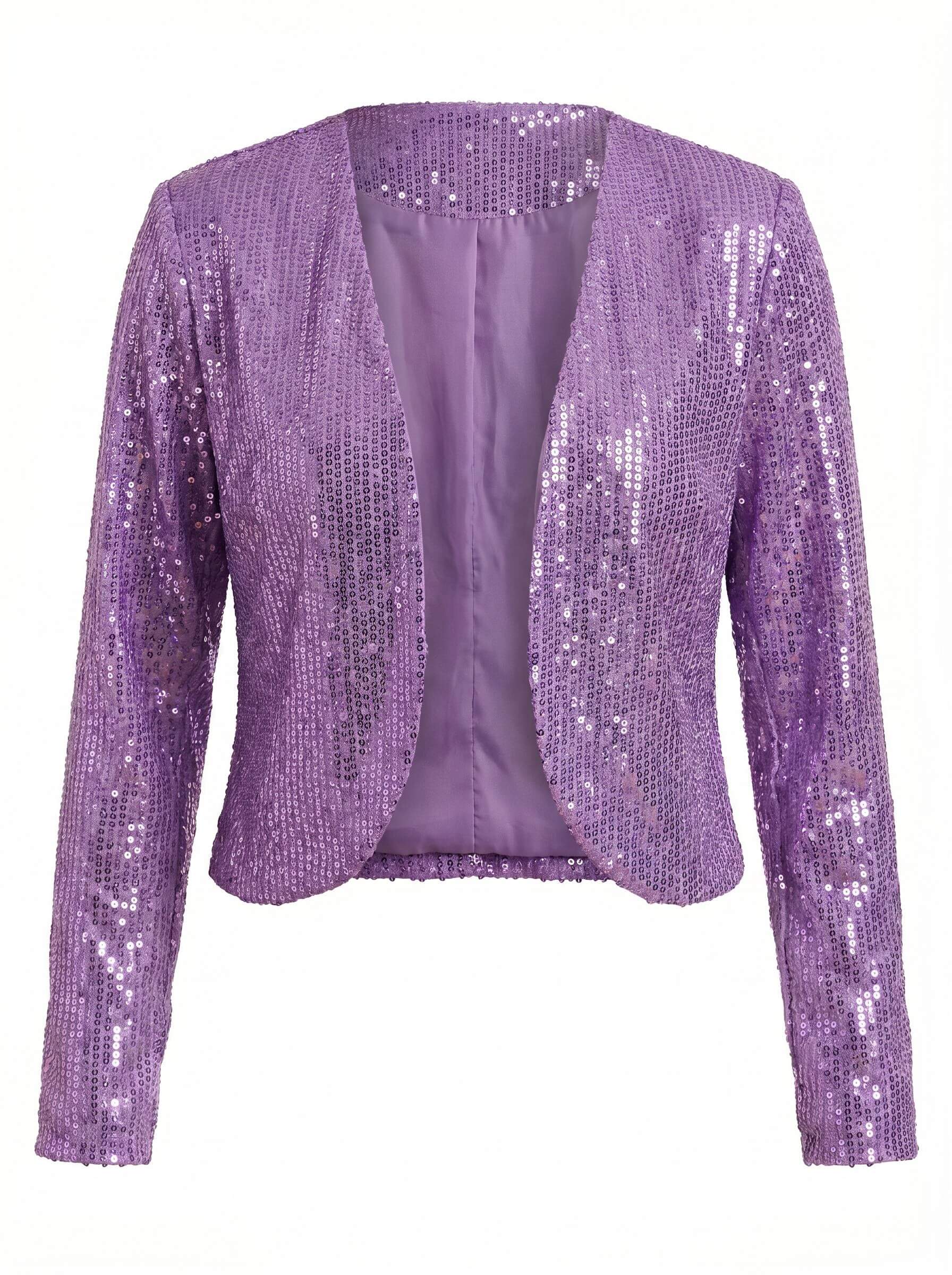 Damen Glitzer Pailletten Cardigan Jacke – Cropped Fit & Eleganter Abend-Glanz