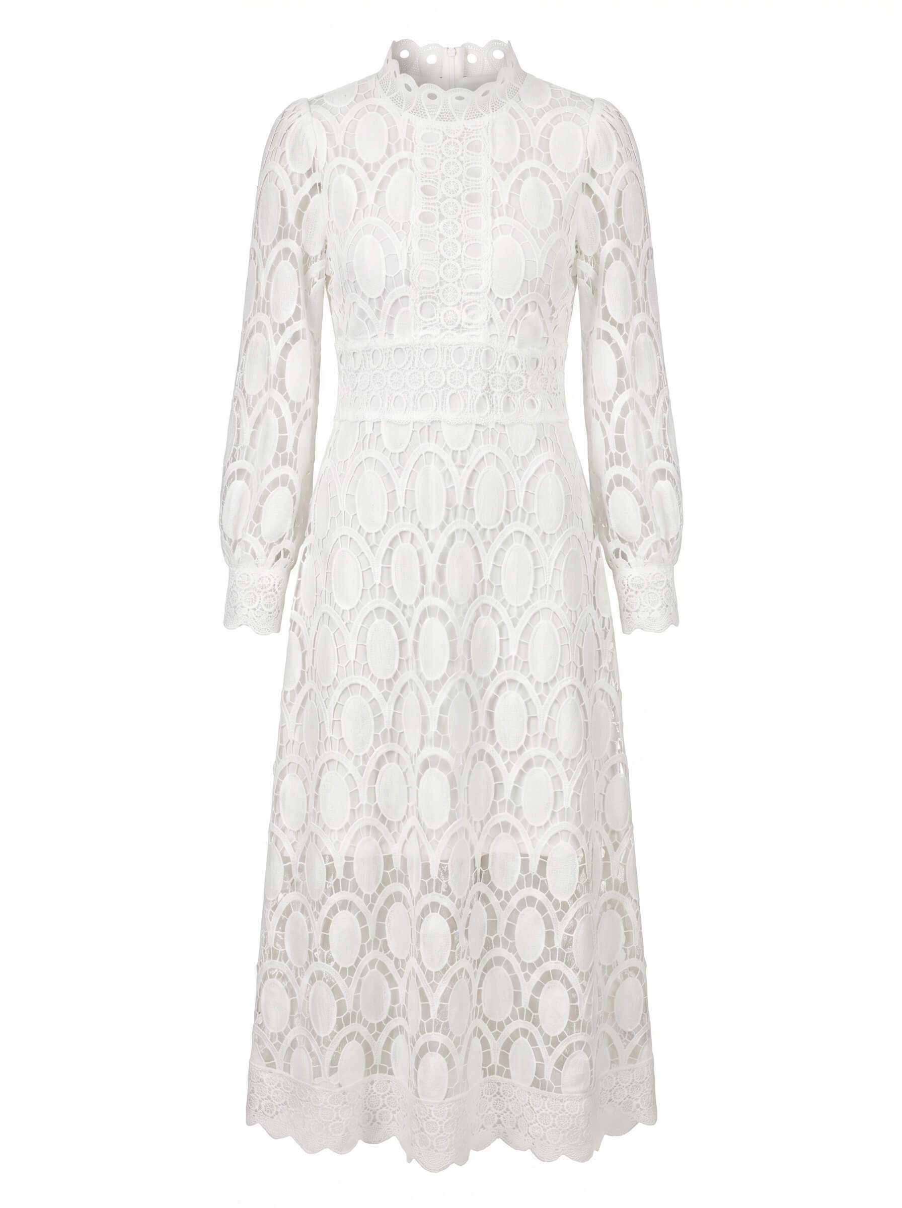 Vestido midi elegante de encaje para mujer – Gracia en encaje