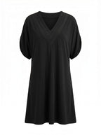 Elegantes Damenkleid mit V-Ausschnitt – Figurumschmeichelnd & Zeitlos