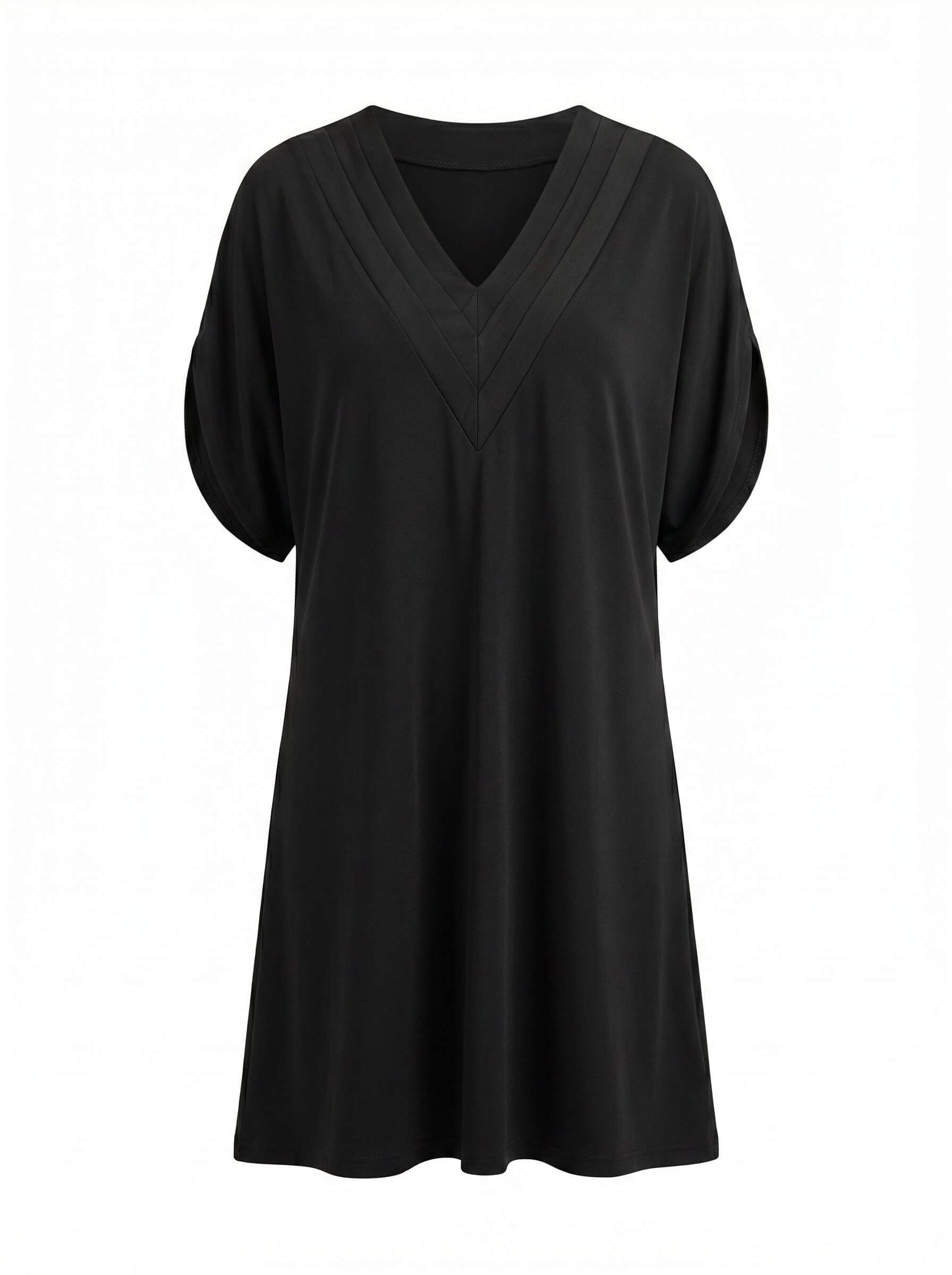 Elegantes Damenkleid mit V-Ausschnitt – Figurumschmeichelnd & Zeitlos
