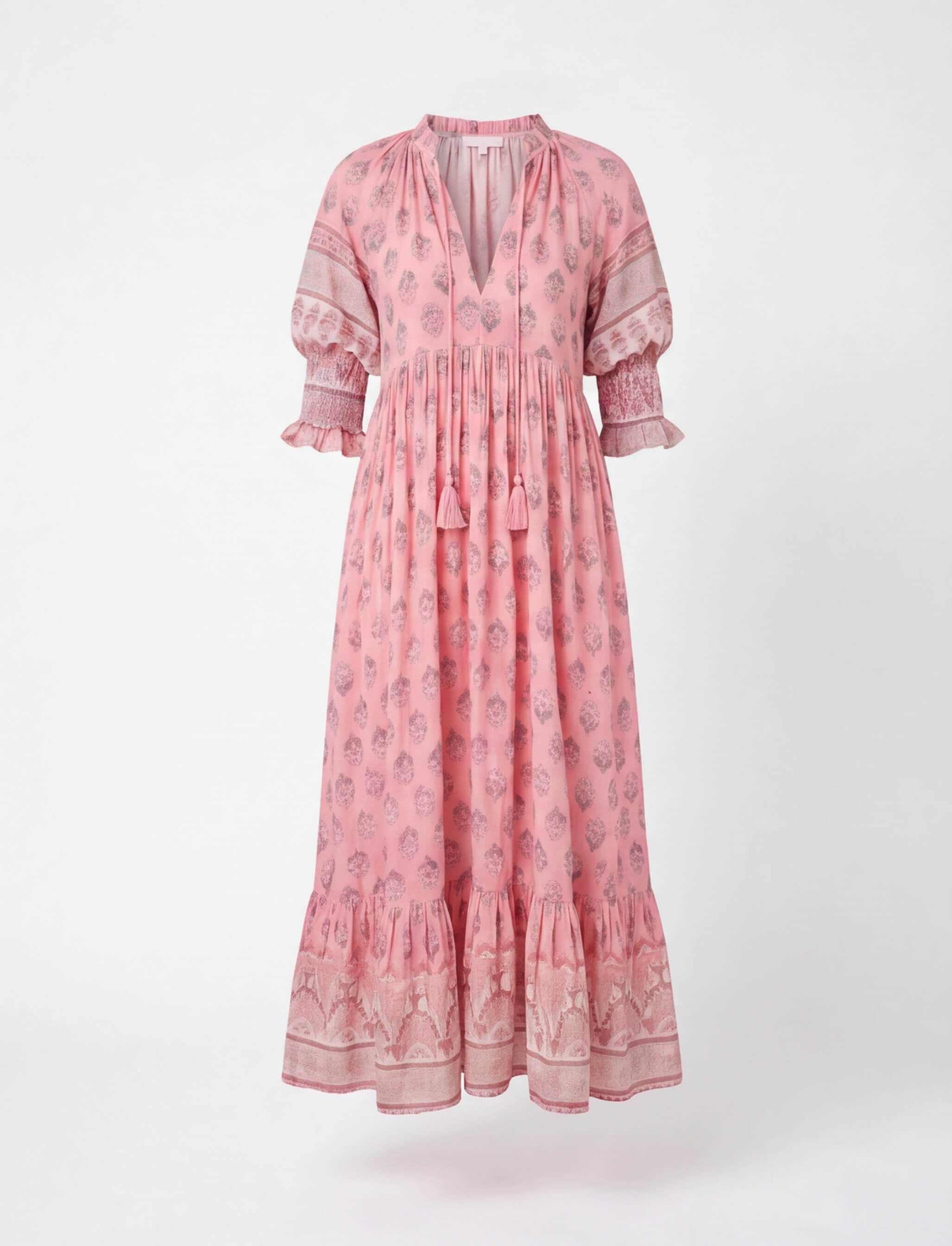 Boho Damen-Maxikleid mit Quasten – Leicht & Feminin