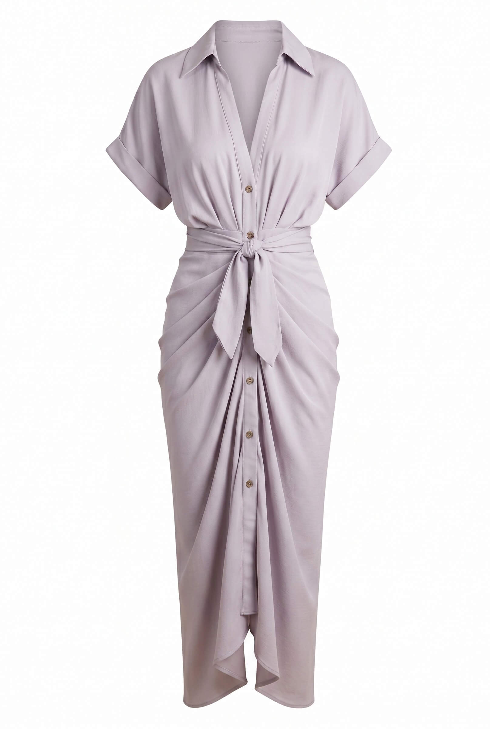 Vestido midi de verano para mujer con fruncido