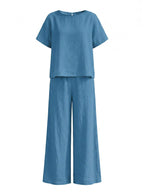 Damen-Set mit Kurzarmtop und weiter Hose
