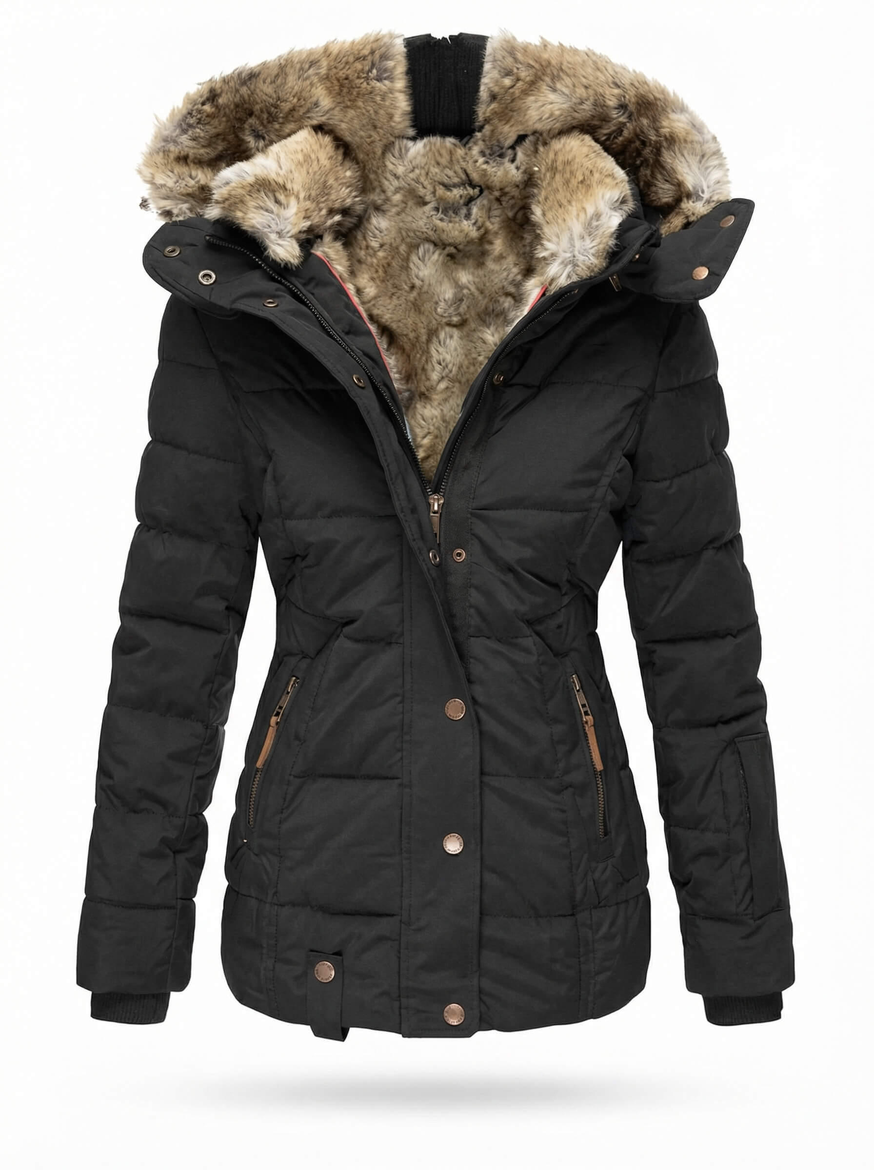 Damen Winterjacke – Gefüttert – Warme Parka mit Fellkapuze