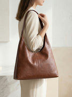 Damen Schultertasche – Minimalistische Leder Hobo Bag