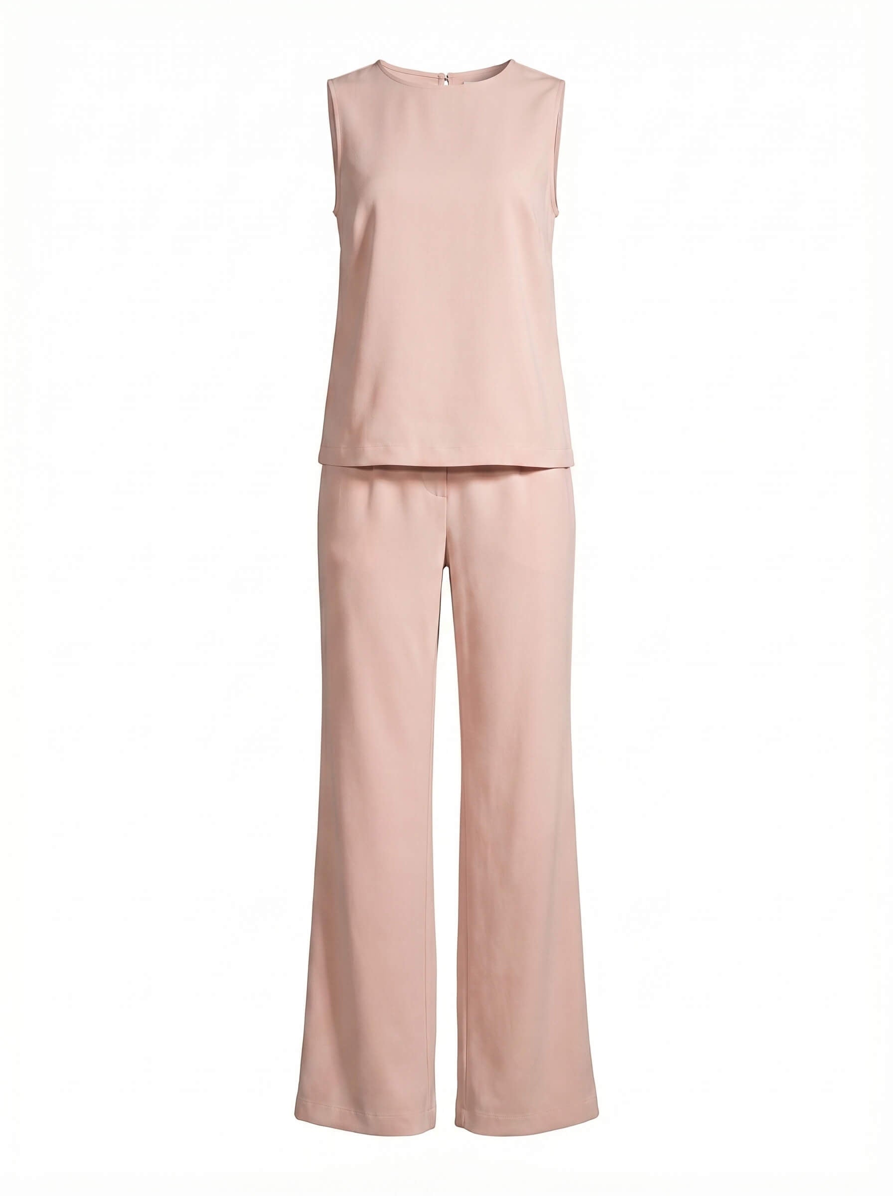 Damen Jumpsuit – Ärmelloser Eleganter Overall mit Weitem Bein