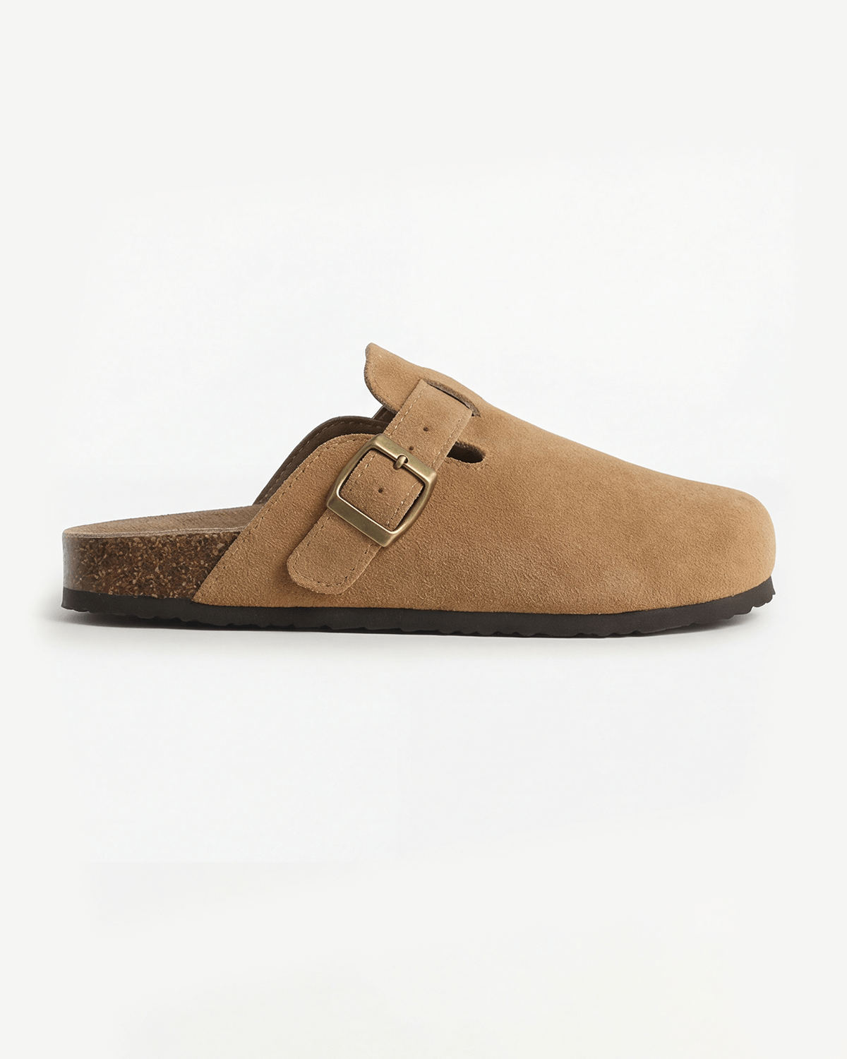 Damen Flache Clogs – mit Schnallenriemen