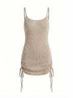 Abito Mini a Maglia da Donna – Spalline a Spaghetti e Silhouette Sottile