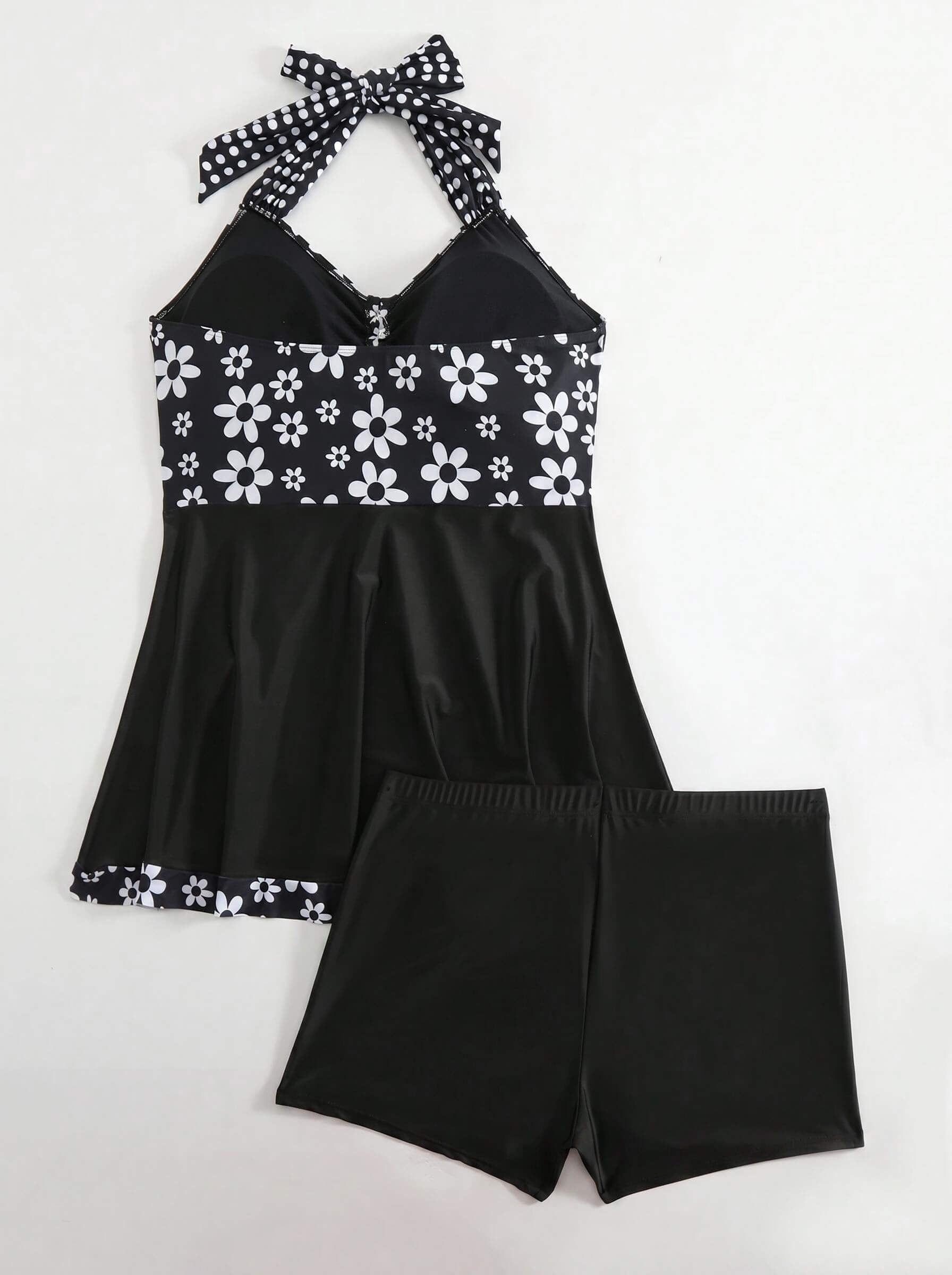 Damen-Badeanzug mit Blumenmuster und Rockteil