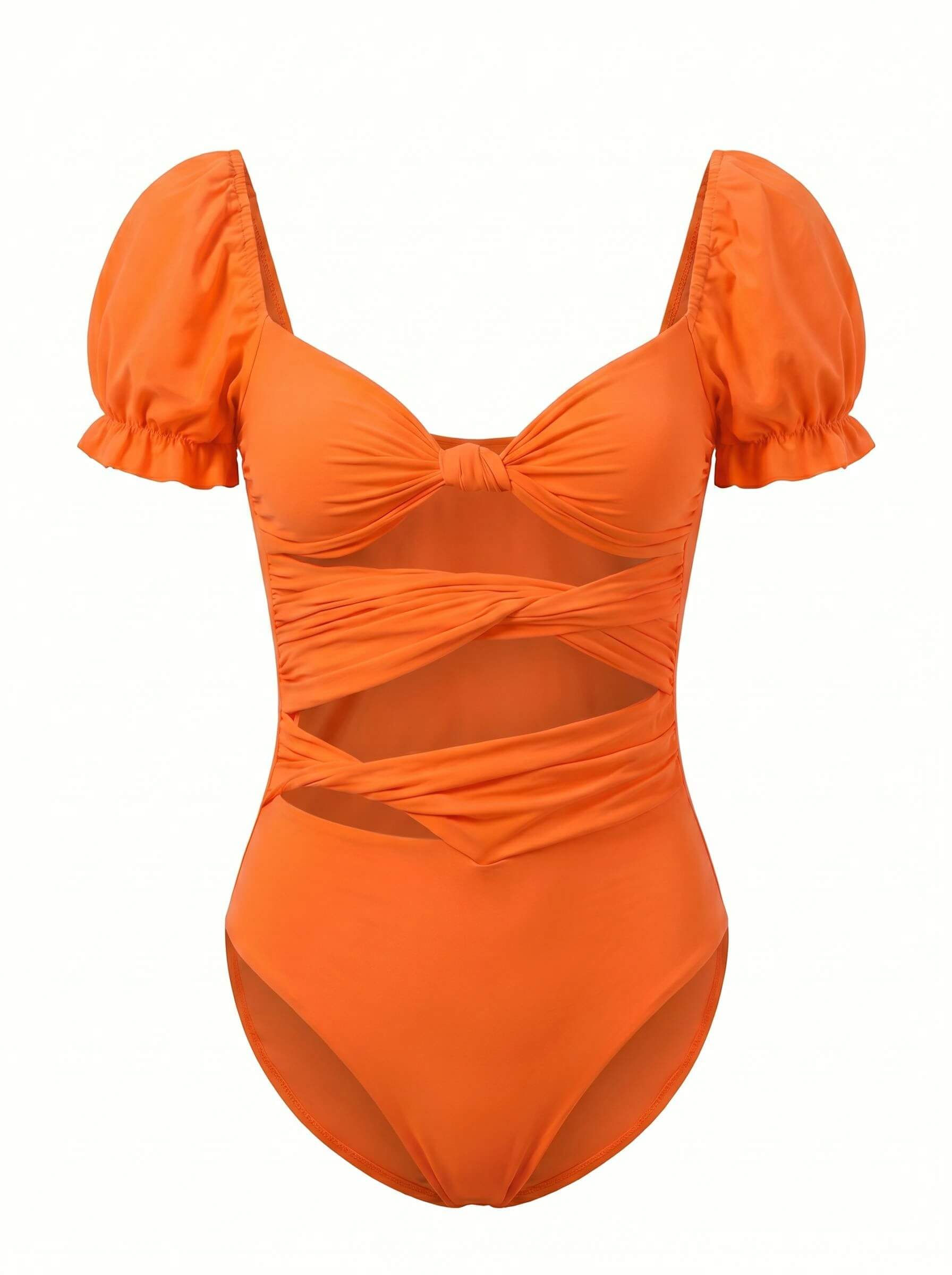 Damen-Badeanzug mit Puffärmeln und Cut-out-Detail