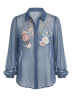 Damenbluse – Boho Blumenbluse