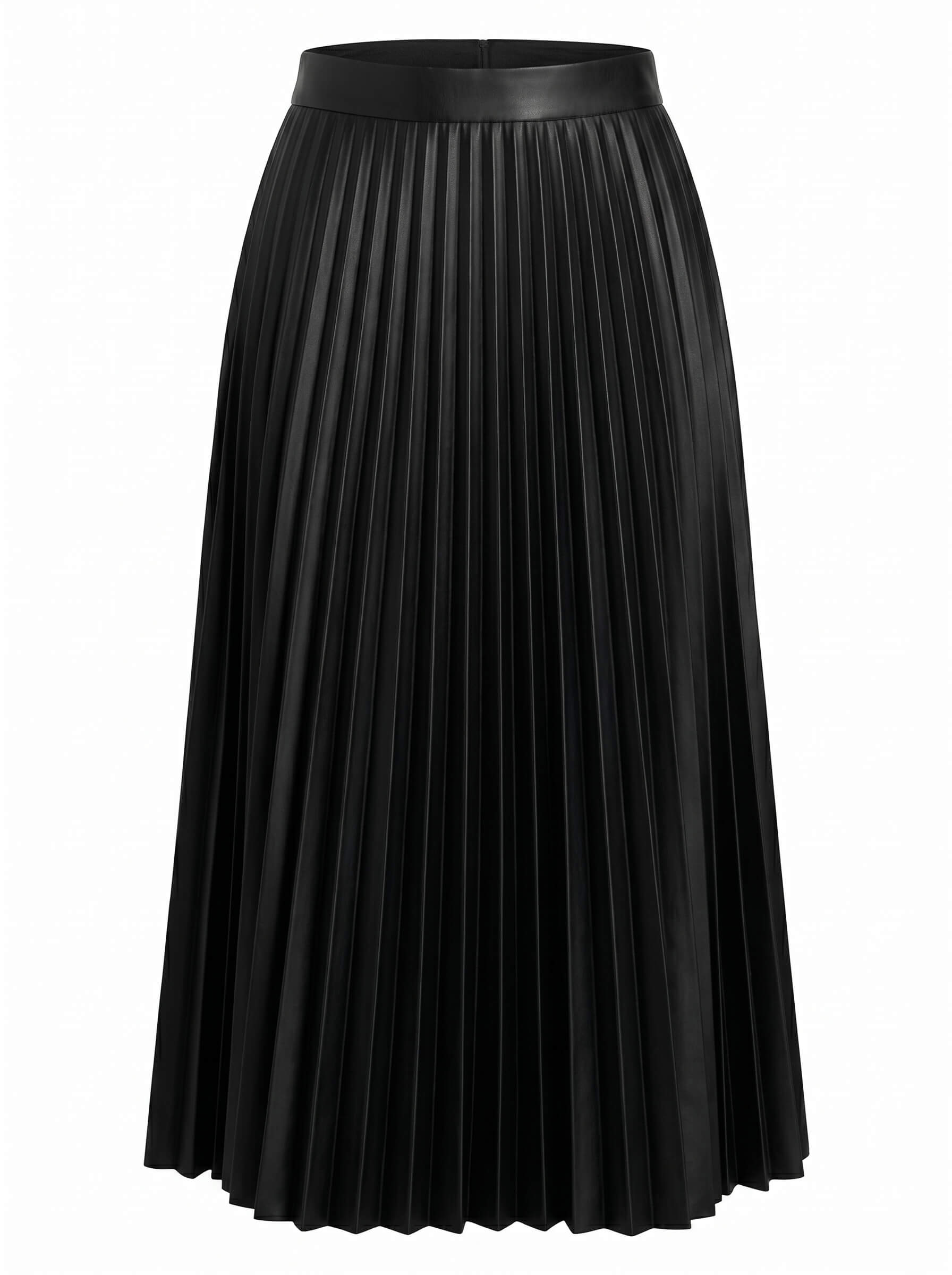 Plissierter Satin Midi-Rock für Damen