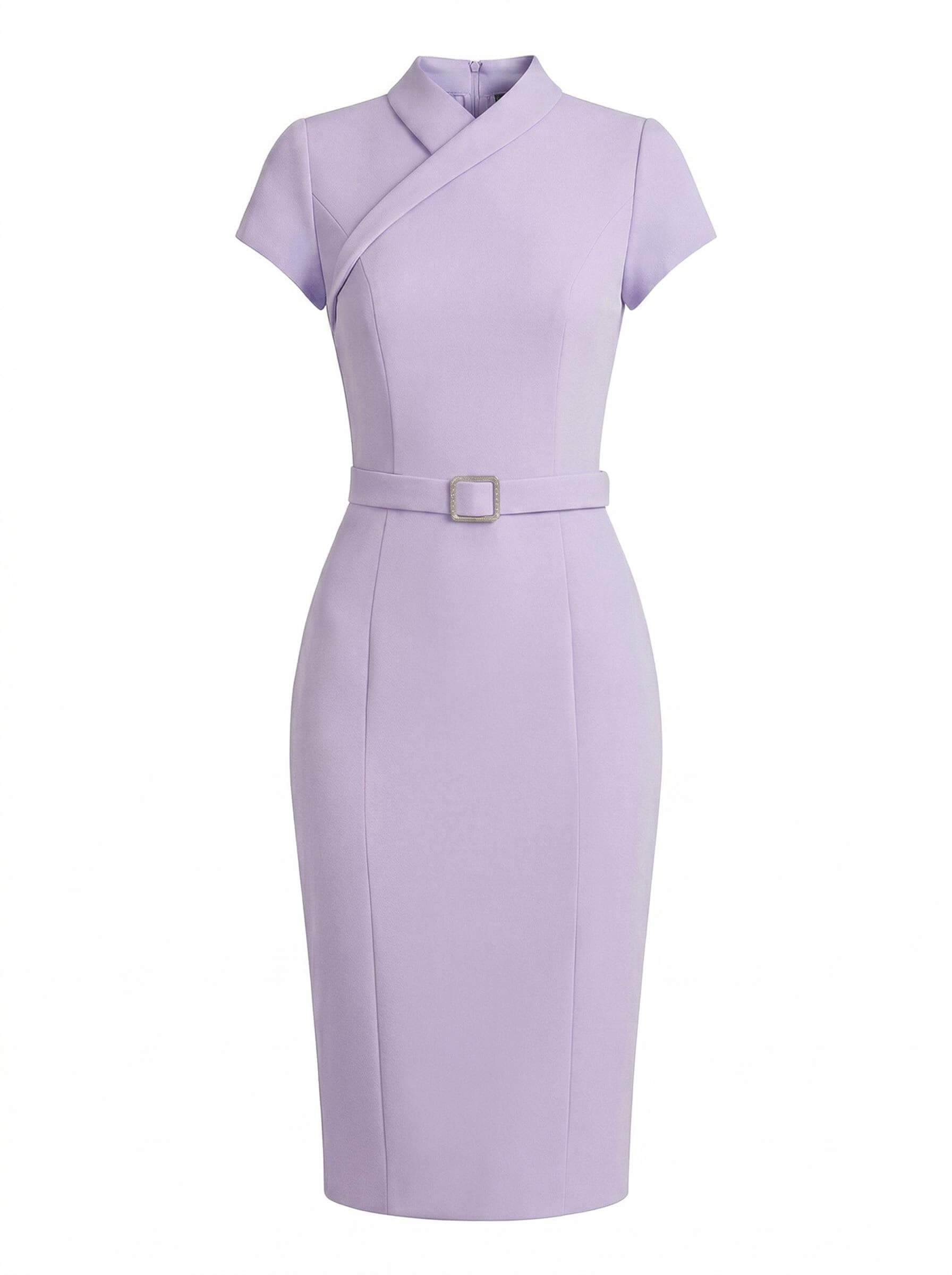 Midikleid mit Flügelärmeln und Wickelausschnitt