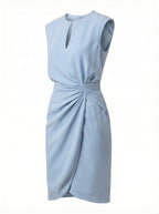Elegantes Damen Midi-Cocktailkleid mit Keyhole-Ausschnitt